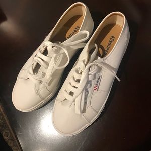 White Leather Superga W 7-1/2 New